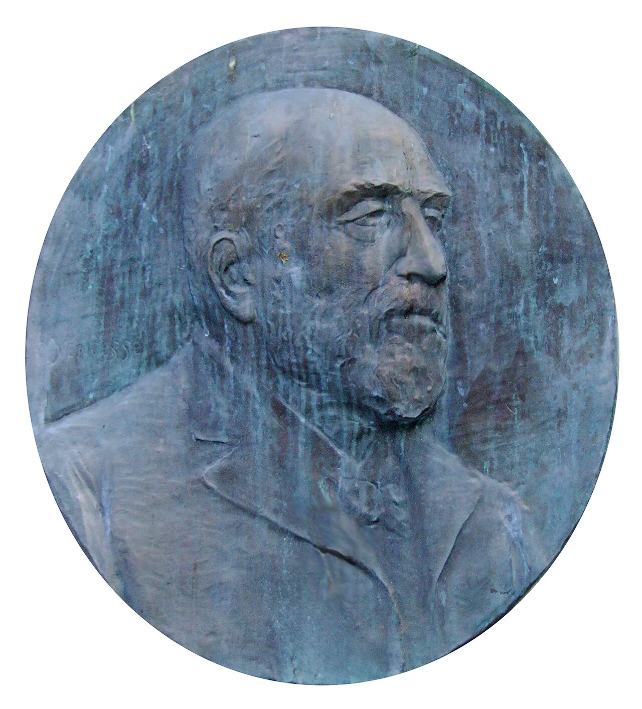 Médaillon d’Henri Bazin, fontaine place Saint-Michel à Dijon.