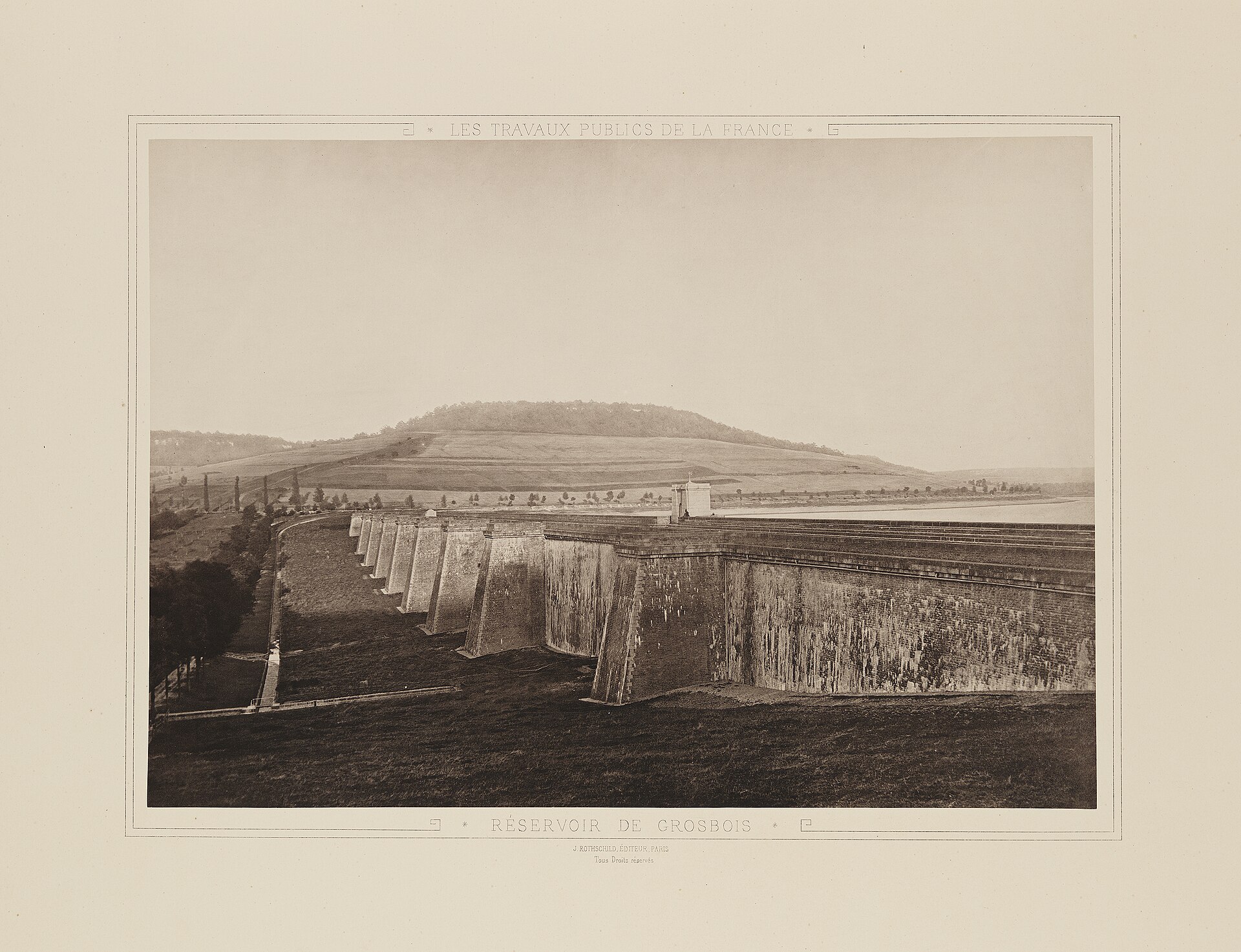 Réservoir de Grosbois (gravure historique).